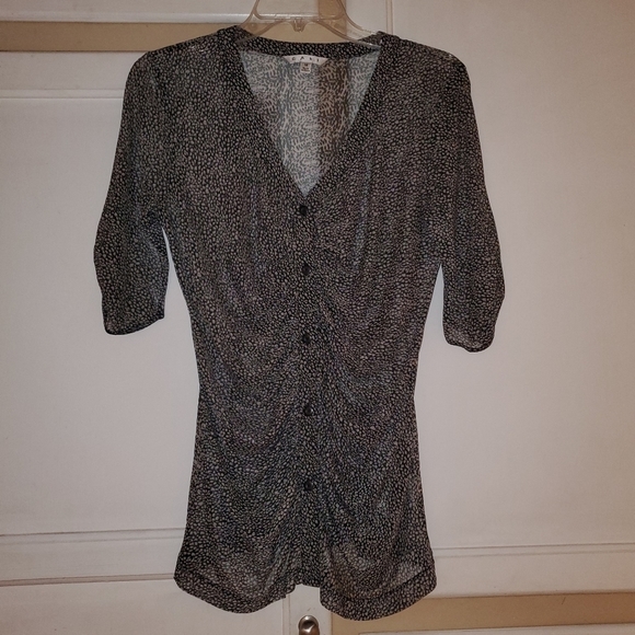 CABI Women's Sheer Button-down Blouse - Picture 4 of 6